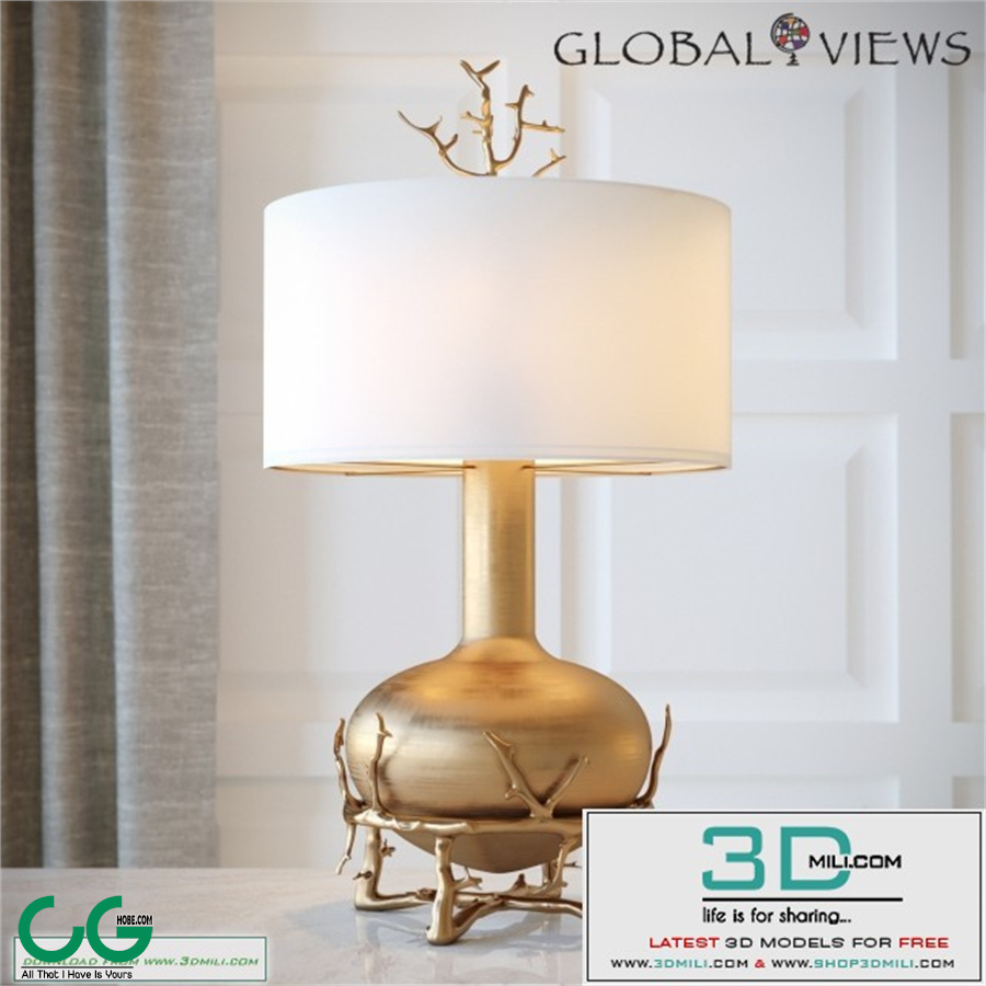 Fat Brass Twig Table Lamp